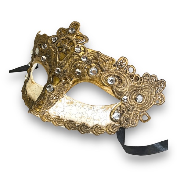 GOLD Vintage MARDI GRA or MASQUERADE MASK CIRCA 2014 - Picture 9 of 14